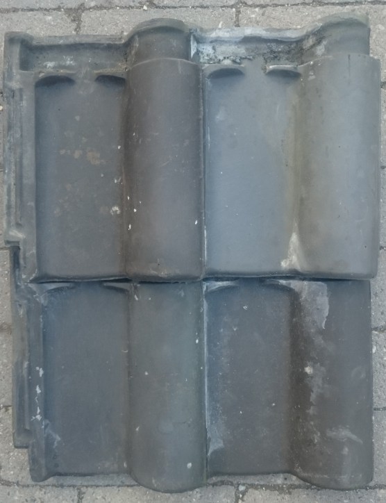 Gebruikte/tweedehands klein romaanse grijs dakpan